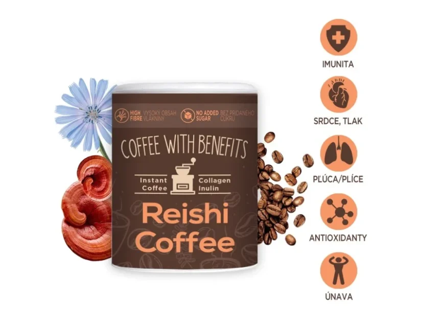 Altevita Reishi Coffee – instantná káva s reishi, kolagénom a inulínom na podporu imunity, srdca, pľúc a energie