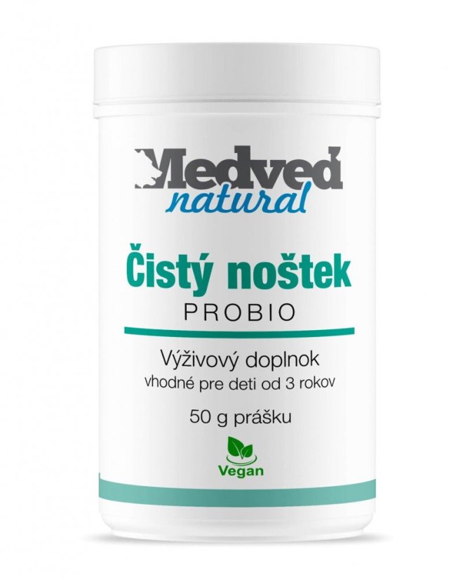 Medveď Natural Čistý nosánek Probio, doplněk stravy s probiotiky pro děti od 3 let, 50g prášku