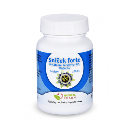 Natural Pharm Sníček Forte (Melatonín, Mučenka, Medovka, a vitamín B6) 100 a 200 tabliet