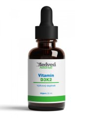 Medveď Natural Vitamín D3K2 – doplněk stravy na podporu imunity a kostí, 20 ml Medveď Natural Vitamín D3K2 – doplněk stravy na podporu imunity a kostí, 20 ml