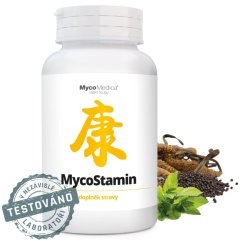 MycoMedica MycoStamin – vitální houby Cordyceps, adaptogeny a byliny pro vitalitu, energii a imunitu, testováno v nezávislé laboratoři
