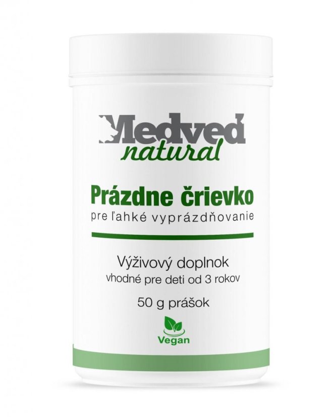 Medveď Natural Prázdne črievko – vlákninový prášok pre ľahké vyprázdňovanie, 50g