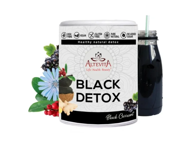 Altevita Black Detox – veganský detoxikační nápoj s černým rybízem, čekankou a aktivním uhlím Altevita Black Detox – veganský detoxikační nápoj s černým rybízem, čekankou a aktivním uhlím