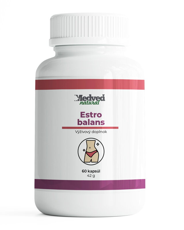 Estro Balans Medveď Natural – doplnok výživy pre hormonálnu rovnováhu žien, podpora menštruačného cyklu a estrogénovej rovnováhy