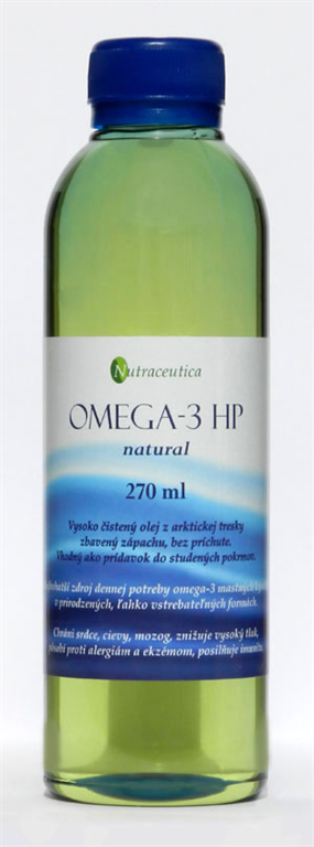 Nutraceutica OMEGA-3 HP natural s obsahom 270 ml čisteného oleja z arktickej tresky