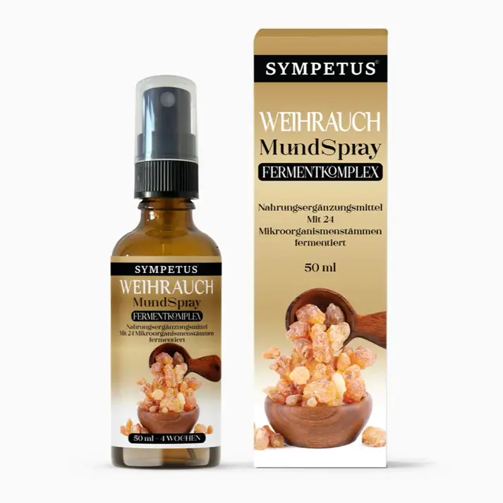 Sympetus Weihrauch Mundspray 50 ml ústny sprej s fermentovaným komplexom a 24 kmeňmi mikroorganizmov s kadidlom na ústnu hygienu a imunitu