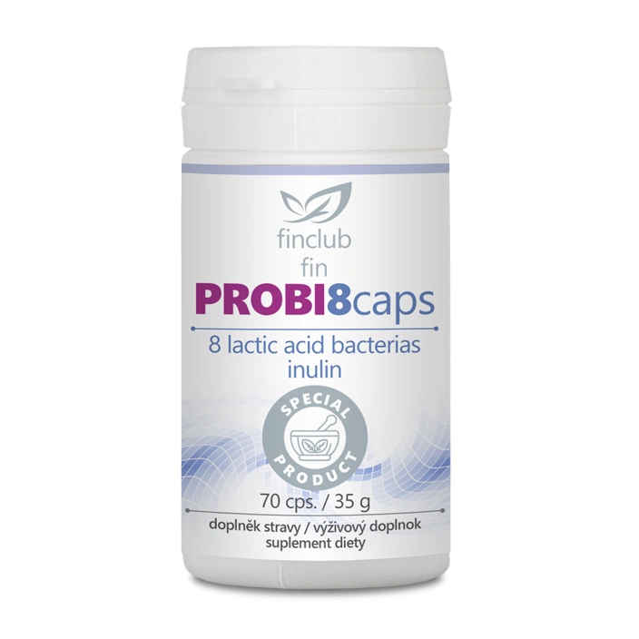 Finclub PROBI8caps probiotika s inulinem, podpora střevní mikroflóry a imunity