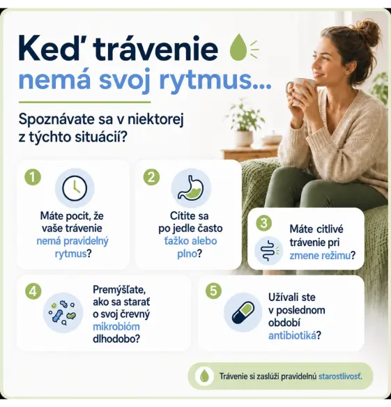 Situácie spojené s citlivým trávením a používaním Medveď natural Probio LAFTI