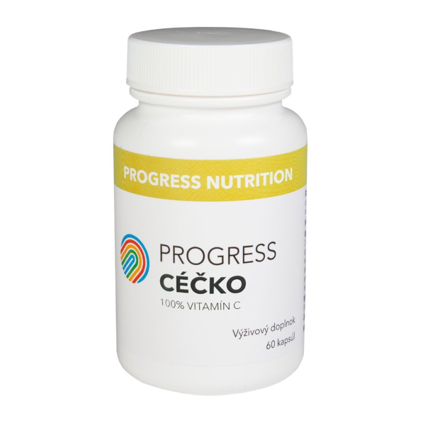 Progress CÉČKO vitamín C 100% výživový doplnok na imunitu a ochranu buniek 60 kapsúl