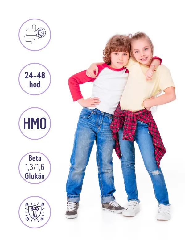 Deti s prehľadom zložiek ORIN IMUNKO vrátane HMO a betaglukánu