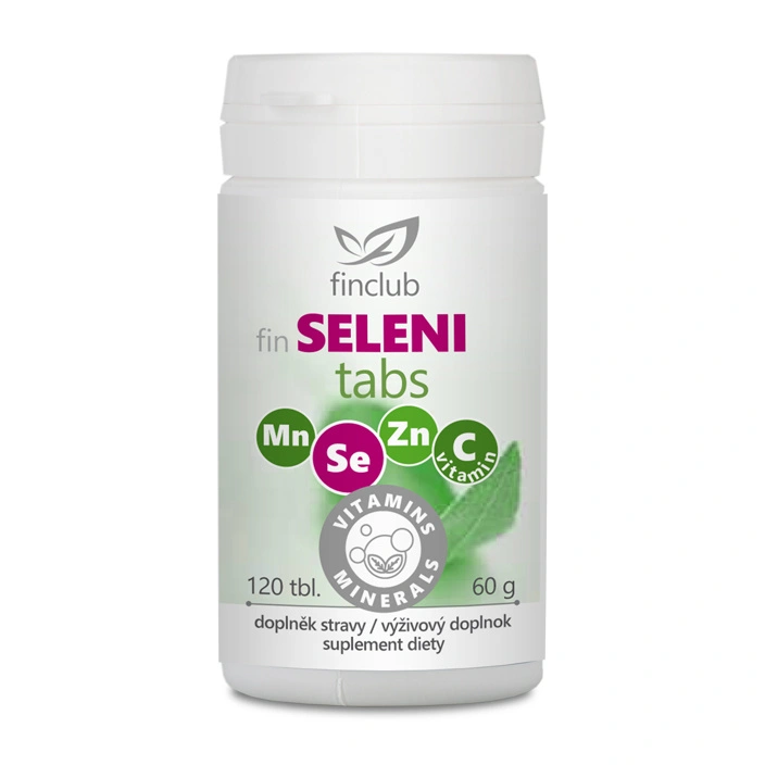 Finclub Selenitabs 120 tablet – doplněk stravy se selenem, zinkem, manganem a vitamínem C pro imunitu, ochranu buněk a zdravou pokožku
