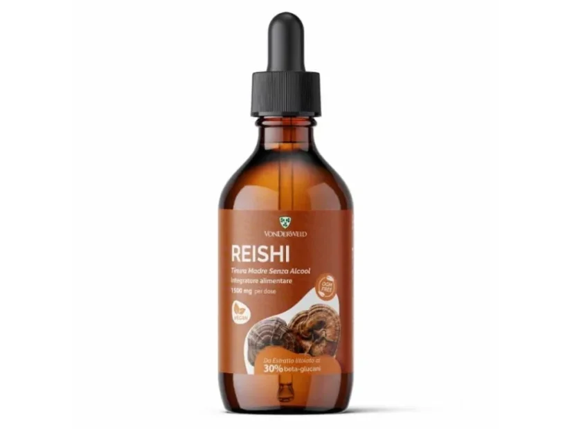 Reishi tinktúra bez alkoholu Vonderweid – extrakt vitálnej huby s 30 % beta-glukánov, vegan a GMO free