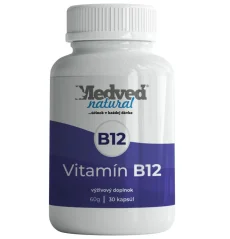 Medveď Natural Vitamín B12 30 kapsúl – doplnok na energiu, nervy a krvotvorbu