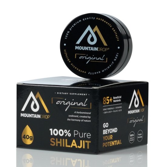 Mountaindrop Shilajit mumio – 100 % čistý prírodný výživový doplnok s viac než 85 minerálmi na energiu a vitalitu