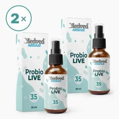 Medveď Natural Probio LIVE dvojbalenie 2×50 ml s ústnym probiotickým sprejom Medveď Natural Probio LIVE dvojbalenie 2×50 ml s ústnym probiotickým sprejom