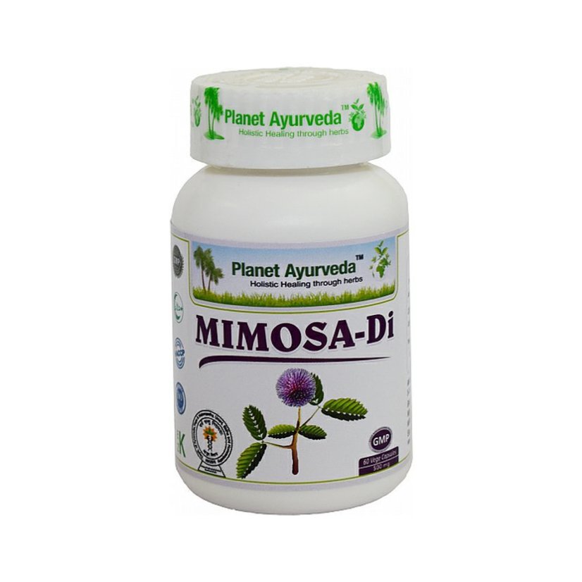 Planet Ayurveda Mimosa-Di kapsle – ajurvédský doplněk stravy s obsahem mimózy pro podporu trávení a zdraví střev