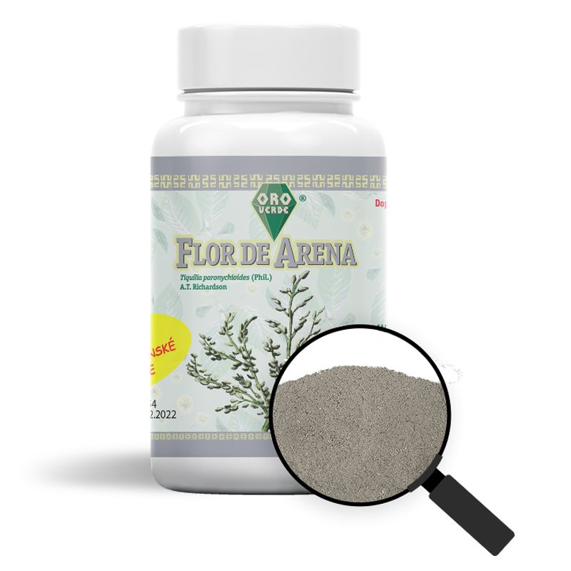 Flor de Arena Oro Verde – doplnok výživy z rastliny Tiquilia paronychioides na detoxikáciu, močové cesty a zdravie pokožky