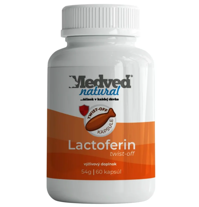 Medveď Natural Lactoferin twist-off 60 kapslí pro podporu imunity a zdraví střev
