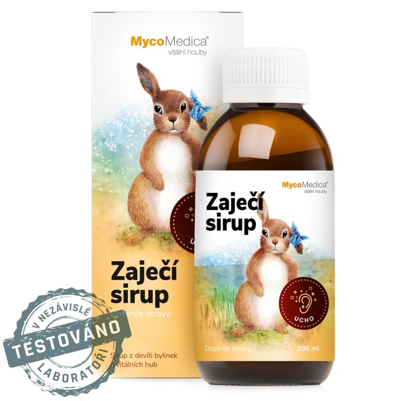 Doplněk stravy Zaječí sirup od MycoMedica, 200 ml, pro podporu zdraví dětí, testováno v nezávislé laboratoři