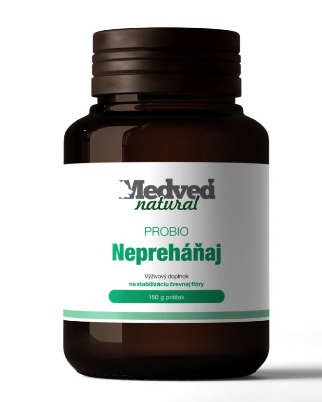 Výživový doplnok PROBIO Nepreháňaj Medveď Natural, 150 g prášok, na stabilizáciu črevnej flóry, pre správne trávenie 