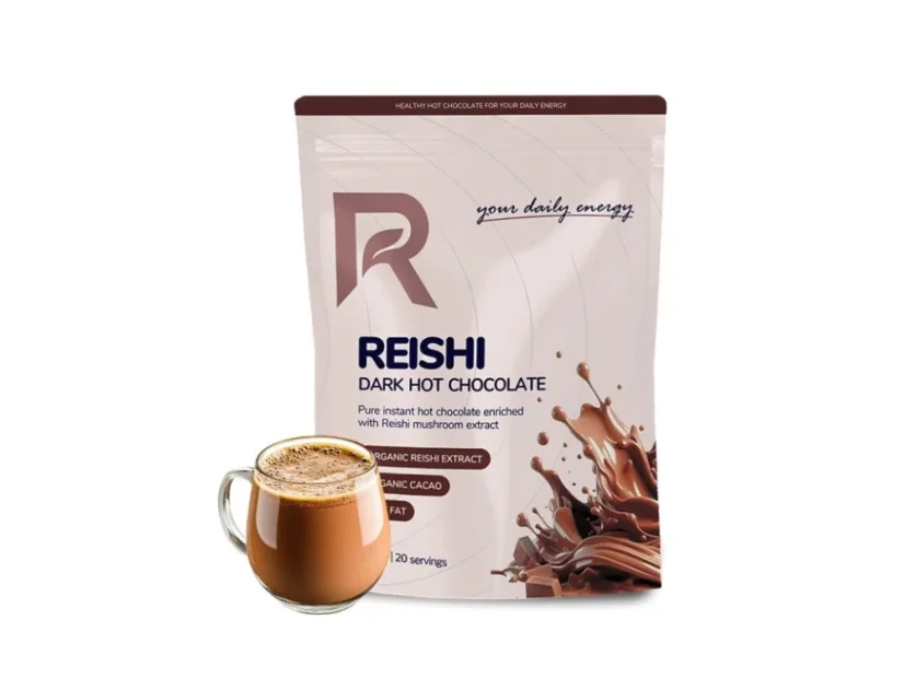 Reishi Dark Hot Chocolate – tmavá horká čokoláda s extraktem Reishi pro energii a vitalitu