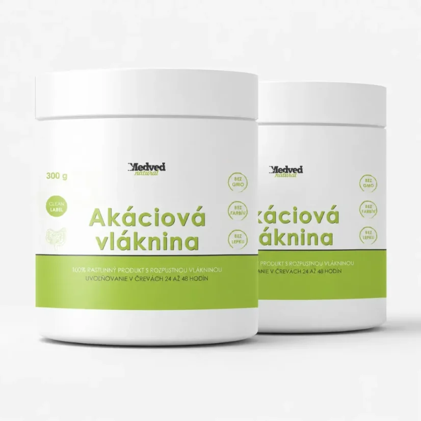Výhodné dvojbalenie Medveď Natural Akáciová vláknina 2×300 g na doplnenie vlákniny