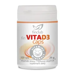 Finclub VitaD3caps vitamin D3 kapsle 100 cps pro podporu imunity a zdravých kostí