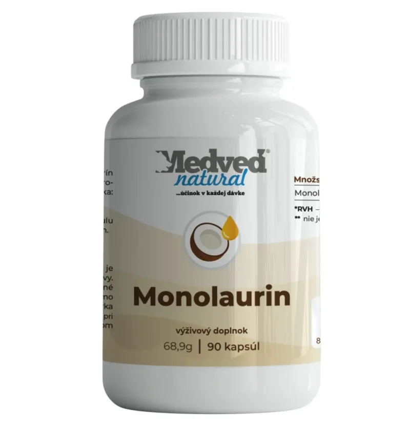 Medveď Natural Monolaurin – doplněk stravy z kokosového oleje na podporu imunity a ochranu buněk