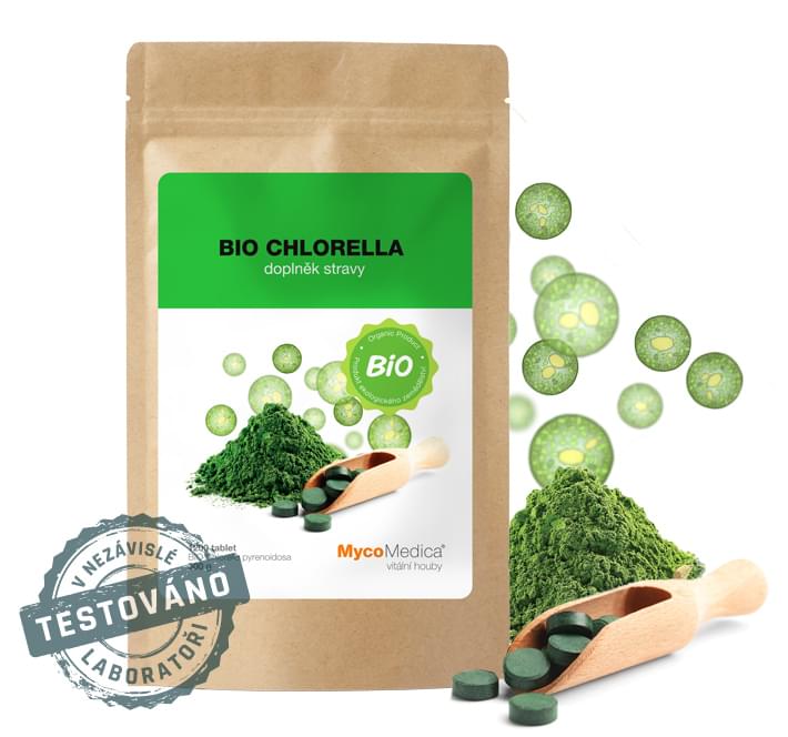BIO chlorella MycoMedica – zelená řasa v tabletách, detoxikace, podpora imunity a energie