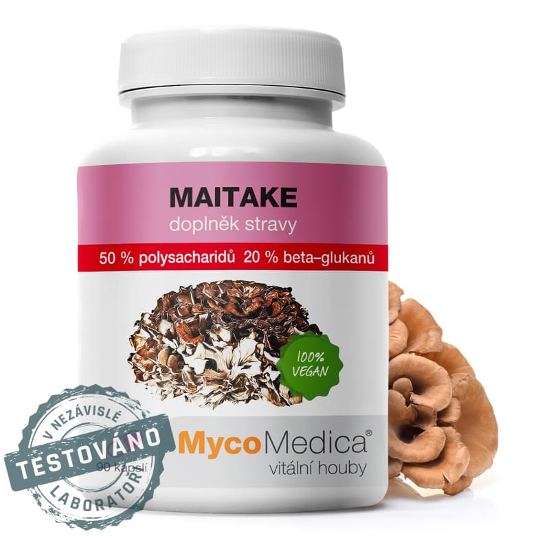 Maitake MycoMedica – doplněk stravy s extraktem z houby Maitake s obsahem 50 % polysacharidů a 20 % beta-glukanů pro imunitu a vitalitu