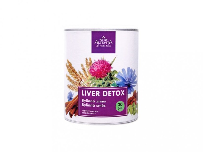Liver Detox Altevita bylinná směs s ostropestřcem mariánským, čekankou a skořicí pro podporu jater, trávení a detoxikaci