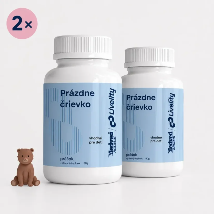 Medveď Natural Prázdné střívko dvojbalení 2×50 g pro děti od 3 let