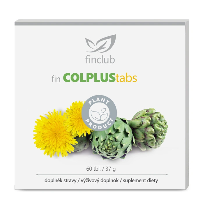 Finclub COLPLUStabs, rastlinný výživový doplnok s púpavou a artičokom, podpora pečene a trávenia