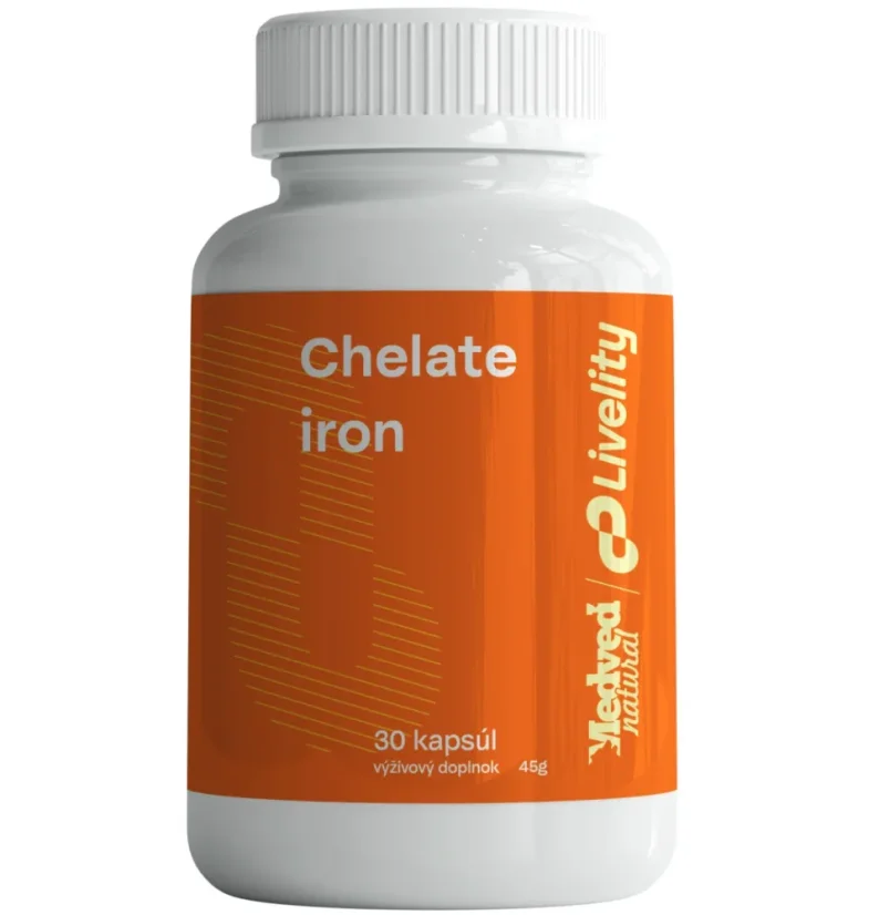 Medveď Natural Chelate Iron železo bisglycinát 20 mg 30 kapslí podpora energie krvetvorby a snížení únavy Medveď Natural Chelate Iron železo bisglycinát 20 mg 30 kapslí podpora energie krvetvorby a snížení únavy