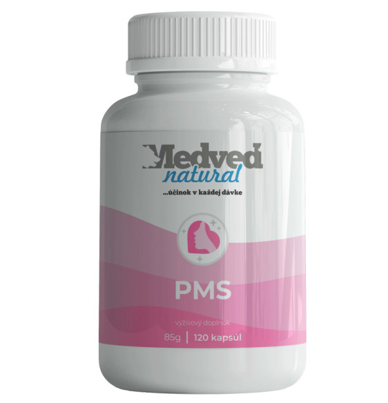 Medveď Natural PMS – výživový doplnok na podporu komfortu počas menštruačného cyklu, 120 kapsúl