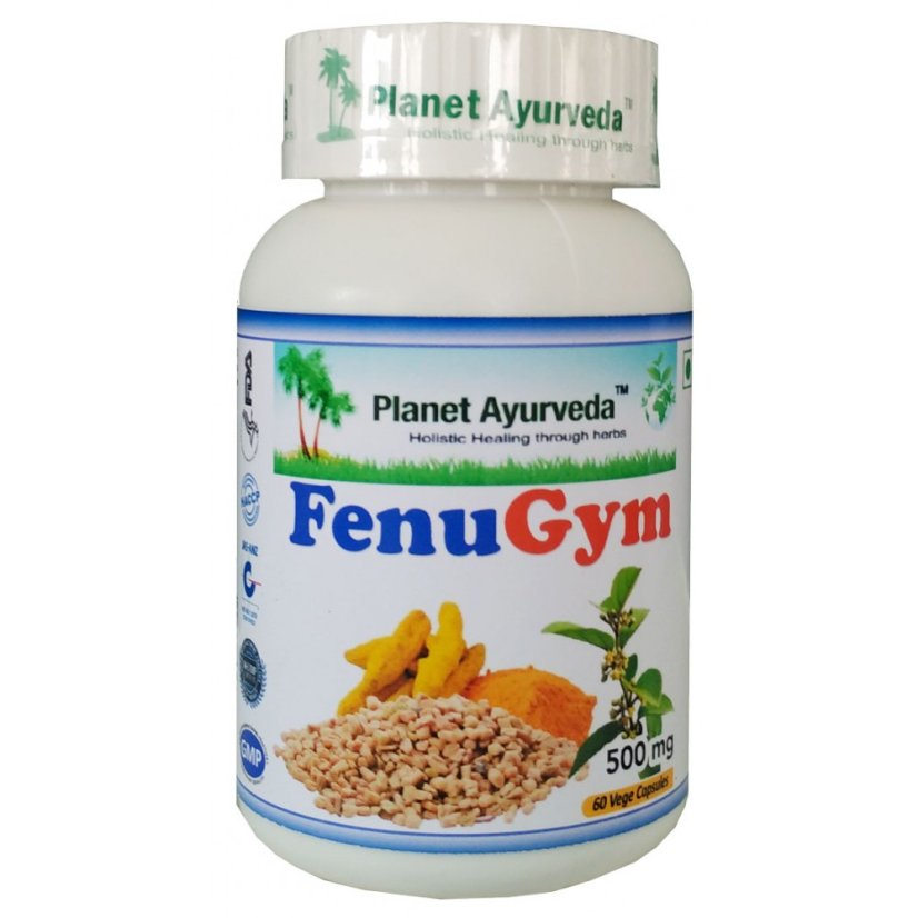 Planet Ayurveda FenuGym kapsuly – ajurvédsky doplnok výživy s pískavicí gréckym senom a kurkumou na podporu metabolizmu a trávenia