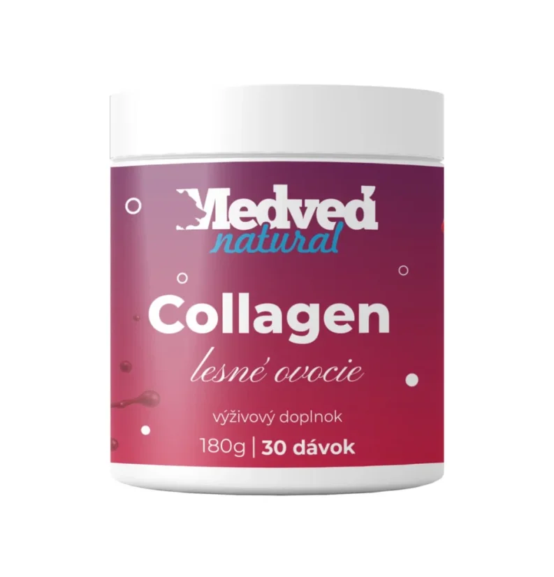Medveď natural Collagen lesné plody – hydrolyzovaný kolagén v prášku s príchuťou lesné plody, 180g, 30 dávok Medveď natural Collagen lesné plody – hydrolyzovaný kolagén v prášku s príchuťou lesné plody, 180g, 30 dávok