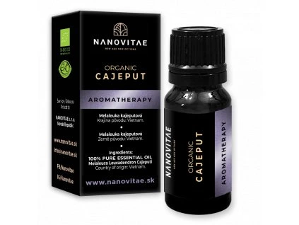 Nanovitae Organic Cajeput – esenciální olej z kajeputu (melaleuky) z Vietnamu pro aromaterapii