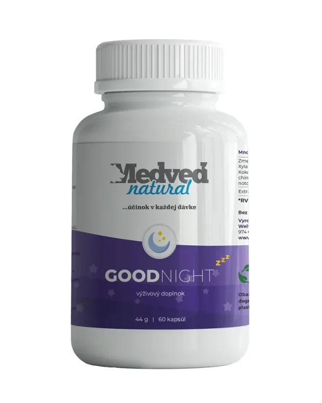 Medveď Natural GOOD NIGHT – doplněk stravy pro spánek a relaxaci s přírodními extrakty Medveď Natural GOOD NIGHT – doplněk stravy pro spánek a relaxaci s přírodními extrakty