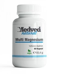 Medveď Natural Multi Magnesium 60 kapsúl, komplex horčíka pre energiu, nervy a svaly Medveď Natural Multi Magnesium 60 kapsúl, komplex horčíka pre energiu, nervy a svaly