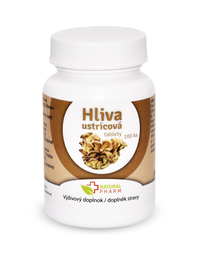 Balení doplňku stravy Hlíva ústřičná ve formě tablet od Natural Pharm
