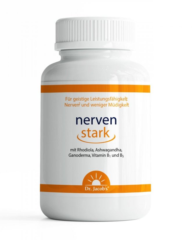 Dr. Jacob’s Nervenstark s Rhodiolou, Ašvagandhou, Ganodermou a vitaminy B pro nervy a odolnost vůči stresu