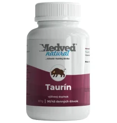 Medveď Natural Taurín 90 kapsúl, doplnok výživy na energiu, výkon a regeneráciu Medveď Natural Taurín 90 kapsúl, doplnok výživy na energiu, výkon a regeneráciu