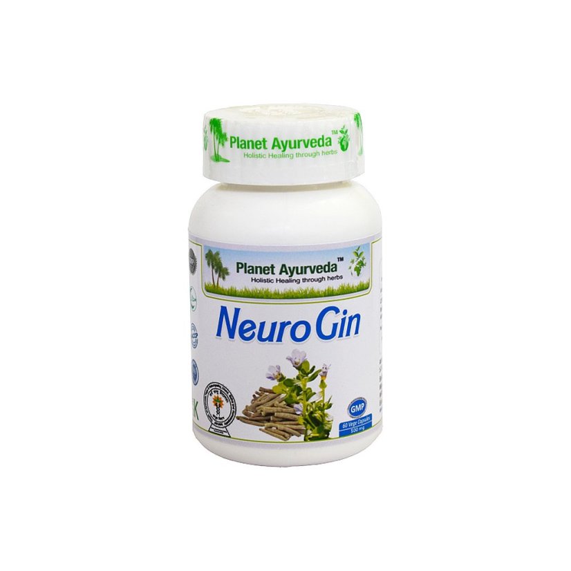 Planet Ayurveda NeuroGin – ajurvédsky doplnok výživy s brahmi a ashwagandhou na podporu pamäte, sústredenia a nervového systému