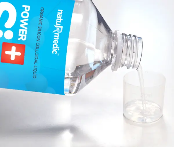 NaturMedic Power Si – koloidný organický kremík nalievaný do odmerky pre jednoduché dávkovanie