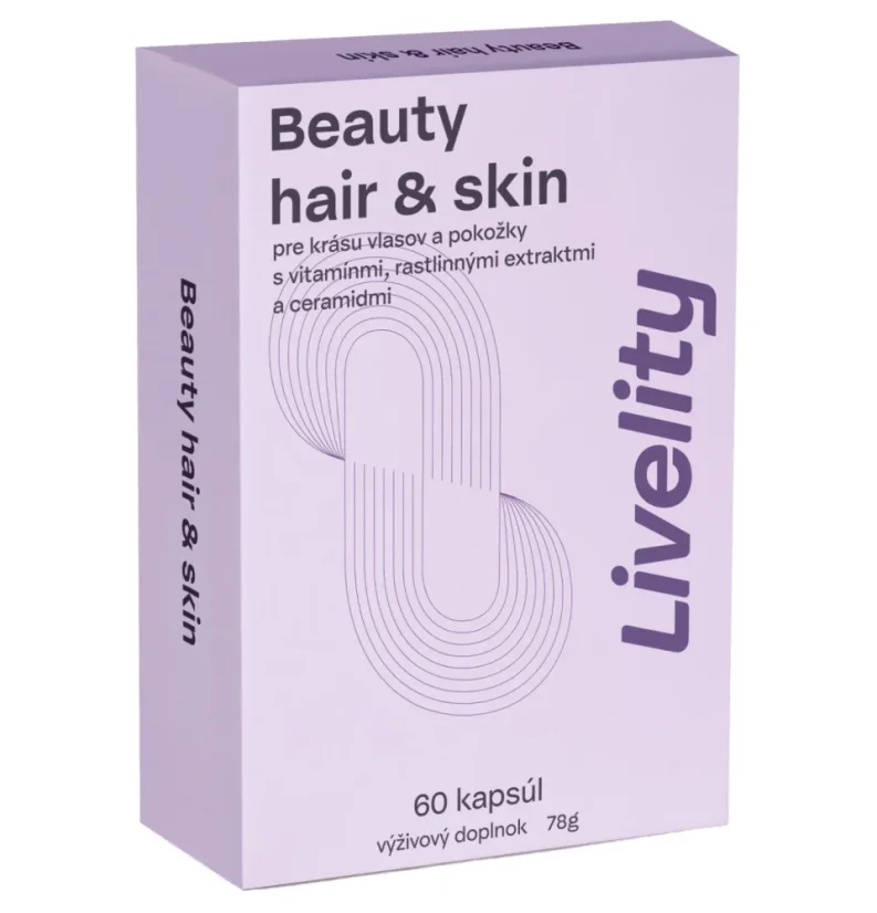 Medveď Natural Beauty hair & skin 60 kapsúl, komplex látok pre pružnú pleť a krásne vlasy
