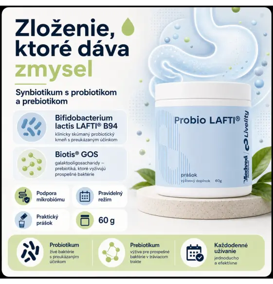 Zloženie Medveď natural Probio LAFTI s LAFTI B94 a Biotis GOS