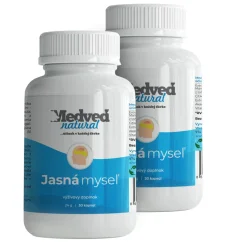 2× Medveď Natural Jasná myseľ 30 kapsúl s vitamínom B1 pre nervový systém a kognitívny výkon